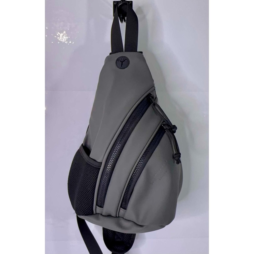 Duchamp London Mens Sling Bag Charcoal Rubberized Crossbody Backpack Travel